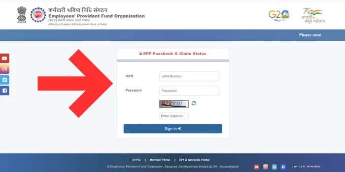 EPFO Passbook Login
